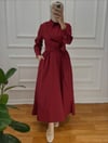 GÖZDE BAĞLAMALI ELBİSE BORDO
