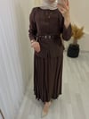 MİHRA ETEKLİ TAKIM KAHVE