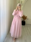 NAZLI ELBİSE  PEMBE