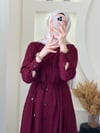 NEHİR ELBİSE  BORDO