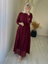 NEHİR ELBİSE  BORDO
