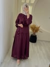 NERMİN ETEKLİ TAKIM BORDO