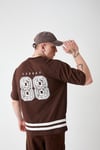 88 Zincir Nakış Kahve Tshirt