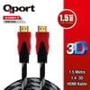 QPORT Q-HDMI1.5 HDMI 1.4 V ALTIN UÇLU KABLO 1.5 MT