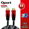 QPORT Q-HDMI5 HDMI 1.4 V ALTIN UÇLU KABLO 5 MT