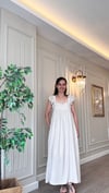 Askılı Cepli %100 Pamuk Keten Astarlı Elbise - Naturel Renk