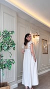 Askılı Cepli %100 Pamuk Keten Astarlı Elbise - Naturel Renk