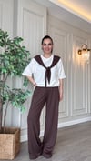 Bağlama Detaylı Kahve Takım – Doğal & Trend Stil