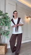 Bağlama Detaylı Kahve Takım – Doğal & Trend Stil