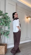 Bağlama Detaylı Kahve Takım – Doğal & Trend Stil
