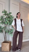Bağlama Detaylı Kahve Takım – Doğal & Trend Stil