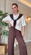 Bağlama Detaylı Kahve Takım – Doğal & Trend Stil
