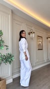 Beyaz Pantolon Ceket Takım - İç Göstermeyen %100 Pamuk Dokuma Tensel Kumaş