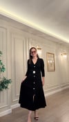 Kahve Gold Düğme Detaylı Kemerli Modal Elbise