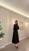 Kahve Gold Düğme Detaylı Kemerli Modal Elbise