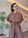 Kahve Tensel Kısa Kollu Takım