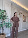 Kahve Tensel Kısa Kollu Takım