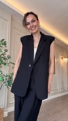Keten Oversize  Yelek Ve Palazzo Pantolon  Takım