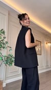 Keten Oversize  Yelek Ve Palazzo Pantolon  Takım