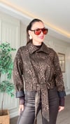 Leopar Desenli Astarlı Kadın Ceket