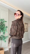 Leopar Desenli Astarlı Kadın Ceket