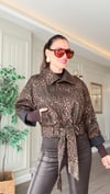 Leopar Desenli Astarlı Kadın Ceket
