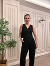 Likralı Pantolon Yelek Takım Siyah