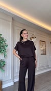 Modal Çıt Çıt Detaylı Kadın Takım Kahve