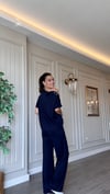 Modal Çıt Çıt Detaylı Kadın Takım Lacivert