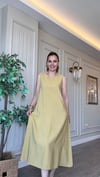 Olive Bisiklet Yaka Tensel Kolsuz Elbise