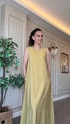 Olive Bisiklet Yaka Tensel Kolsuz Elbise