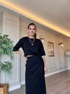 Pamuk Modal Dökümlü Etek – Siyah 