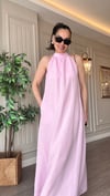 Pembe – Rahat Kalıp Yazlık Keten Elbise 