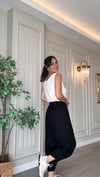 Premium Modal Kumaş Paça Pensli Şalvar Pantolon-Siyah