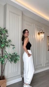 Premium Modal Kumaş Paça Pensli Şalvar Pantolon -Beyaz