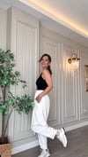 Premium Modal Kumaş Paça Pensli Şalvar Pantolon -Beyaz