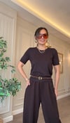 Premium Modal Kumaş Paça Pensli Şalvar Pantolon-Kahve
