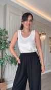 Premium Modal Kumaş Paça Pensli Şalvar Pantolon-Siyah