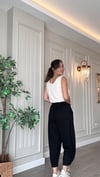 Premium Modal Kumaş Paça Pensli Şalvar Pantolon-Siyah