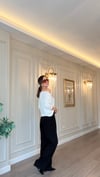 Siyah Dökümlü Palazzo  Kadın Pantolon