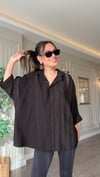 Siyah Oversize Kadın Gömlek