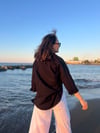 Siyah Pamuk Keten Gömlek