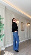 Taşlı Detaylı Likralı Mavi Jean