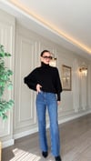 Taşlı Detaylı Likralı Mavi Jean