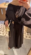 Gold detaylı elbise Kahve