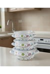 Emaye Pişirme ve Saklama Tenceresi –Cam Kapaklı | 9 parça 3 lü set