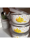 Emaye Saklama Kabı 3 Lü Set – Desenli