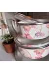 Emaye Saklama Kabı 3 Lü Set – Desenli