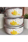 Emaye Saklama Kabı 3 Lü Set – Desenli