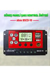 Bscd10 2a'lik Çift Usb Çıkışlı 12/24vdc 10a Pwm Geniş Lcd Ekran Solar Şarj Kontrol Cihazı